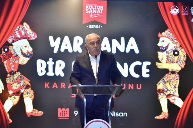 Karagöz Oyunu Sergisi Başkan Turan'ın Katılımıyla Nusret Çolpan Sanat Galerisi'nde Açıldı