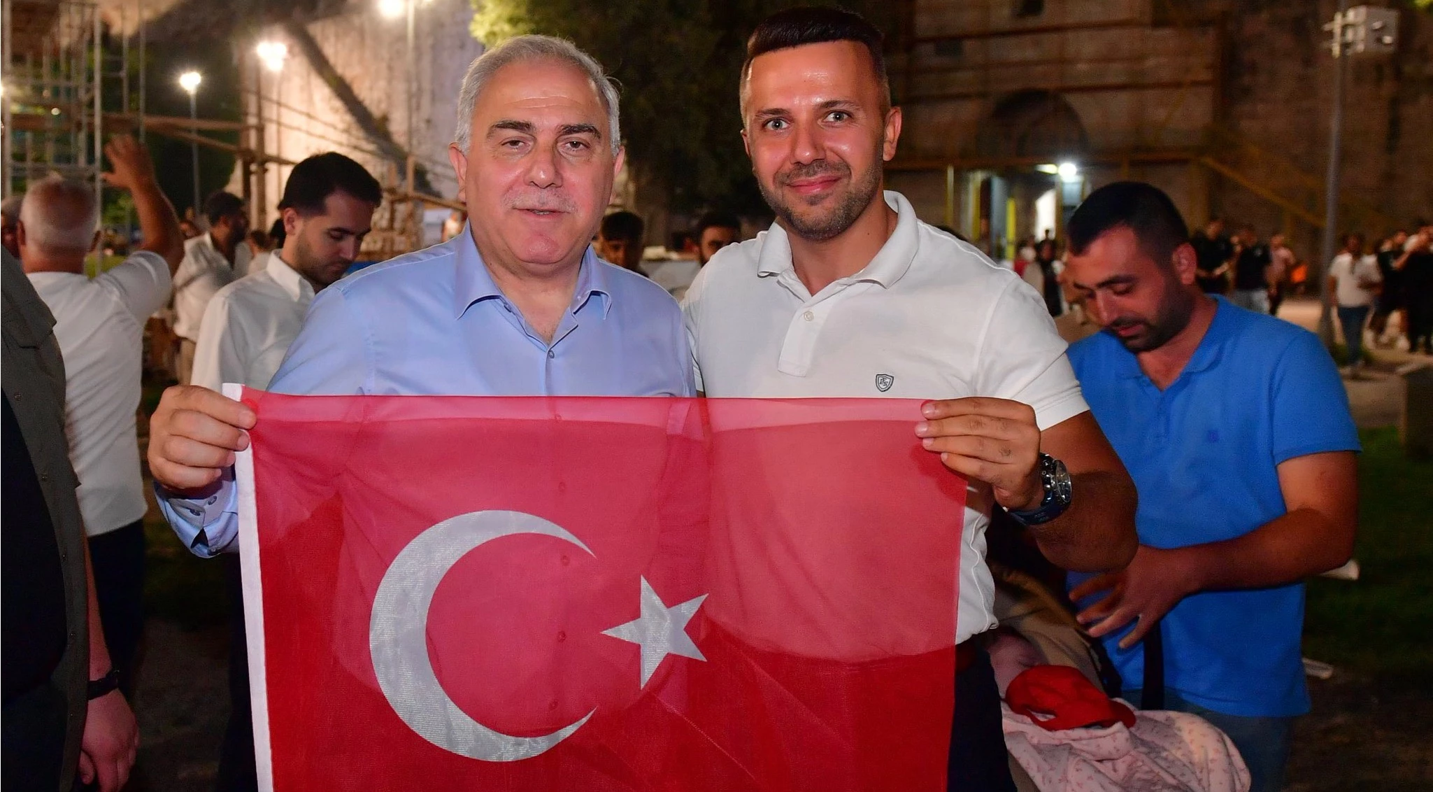 Outdoor Streaming of the Match  Türkiye-Netherlands  in Yedikule Fortress Organised with the Participation of Mr. Turan, the Mayor