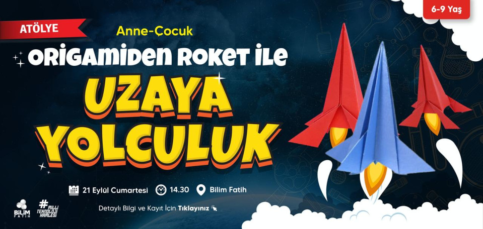 Anne-Çocuk Origamiden Roket İle Uzaya Yolculuk