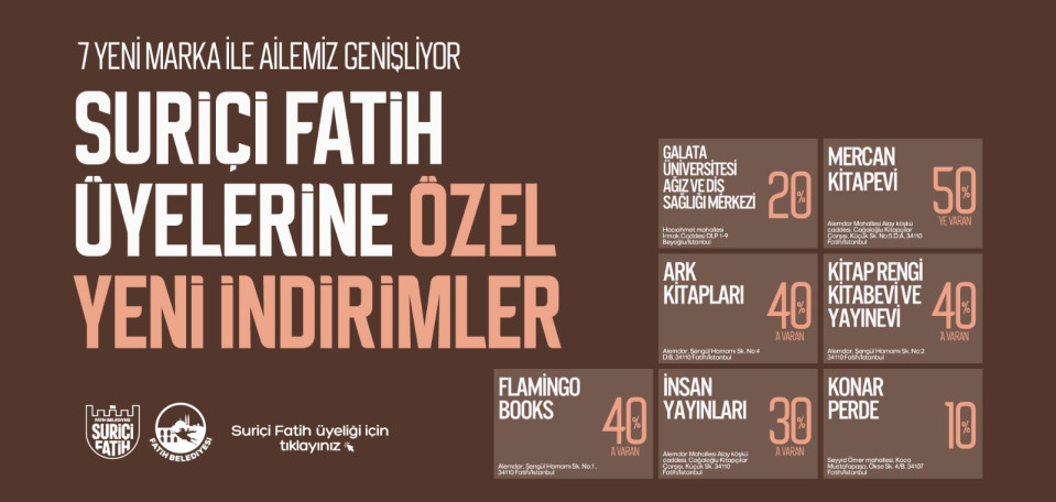 Suriçi Fatih Üyelerine Özel Yeni İndirimler Suriçi Fatih Üyelerine Özel Yeni İndirimler