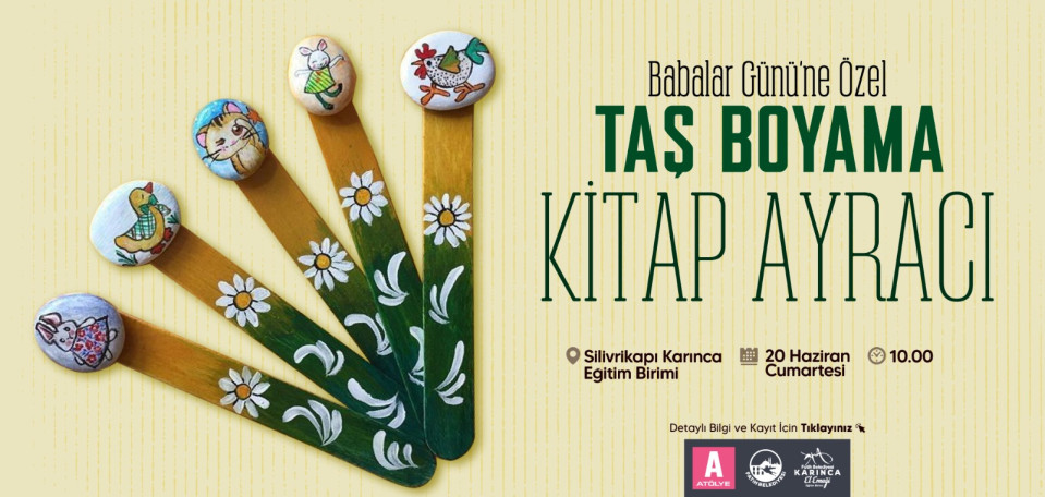 Taş Boyama Kitap Ayracı Taş Boyama Kitap Ayracı