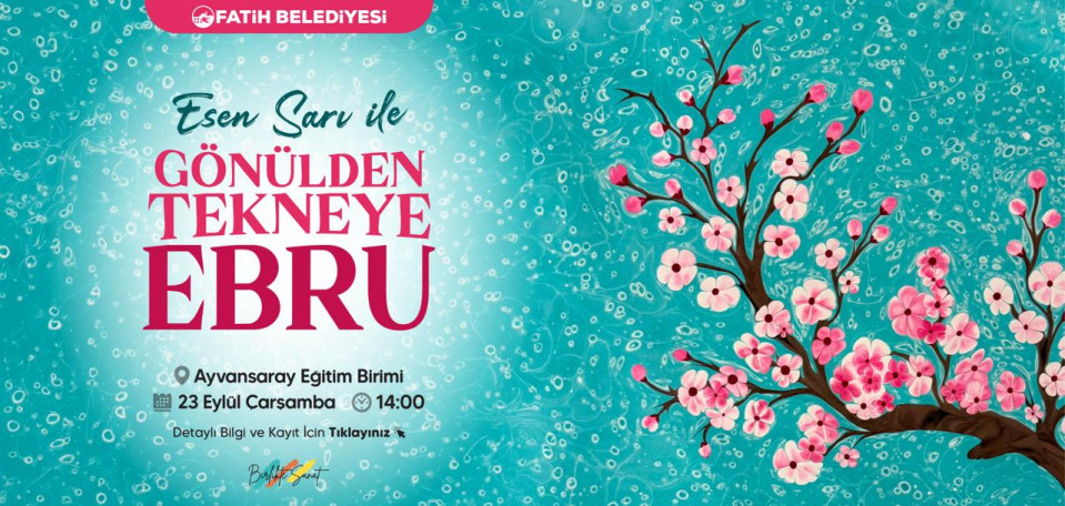 Esen Sarı ile Gönülden Tekneye Ebru Atölyesi Esen Sarı ile Gönülden Tekneye Ebru Atölyesi